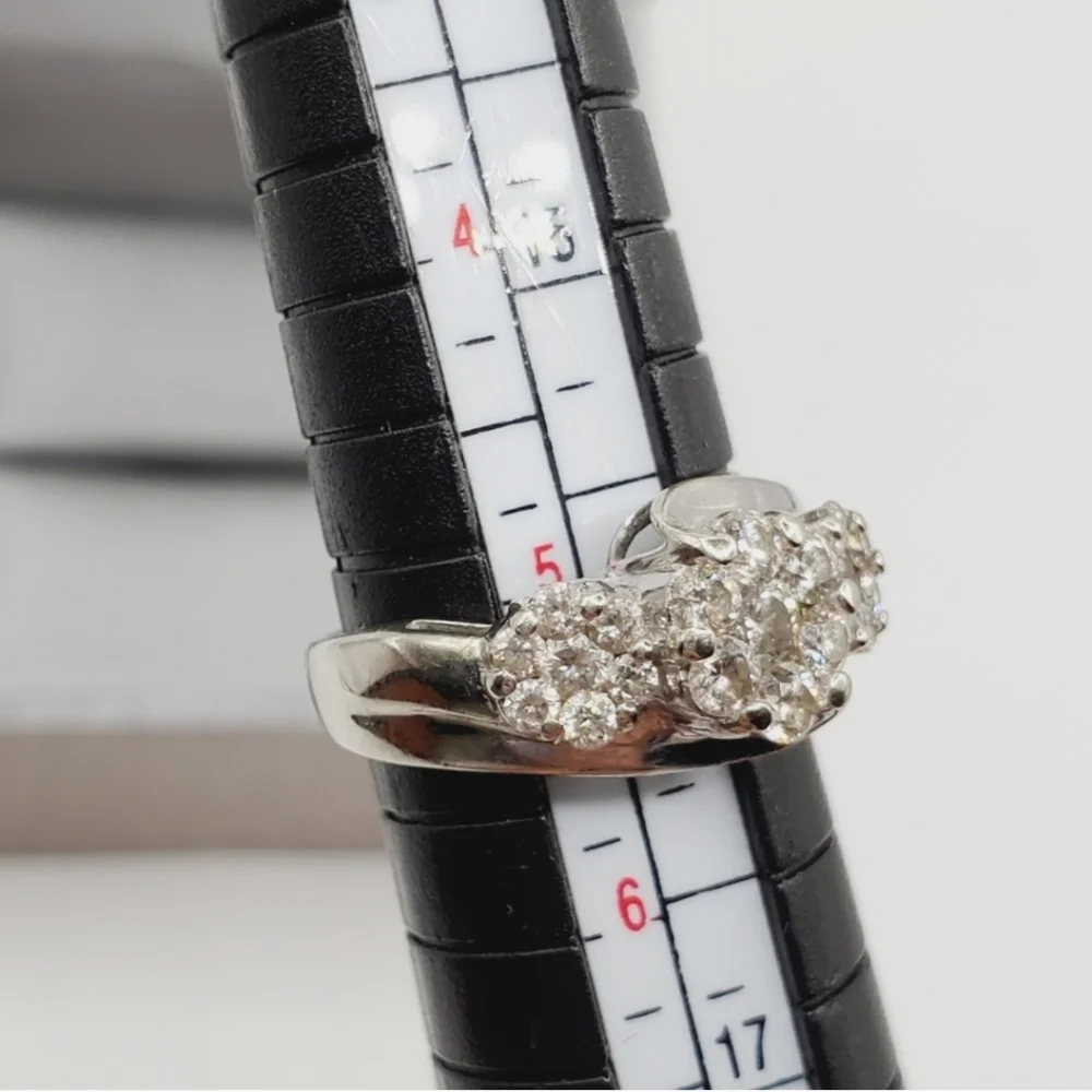White Gold Diamond Flower Cluster Ring